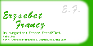 erzsebet francz business card